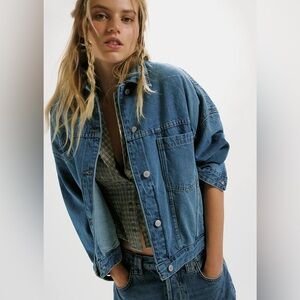 Free People We The Free Opal Swing Denim Jacket NWOT